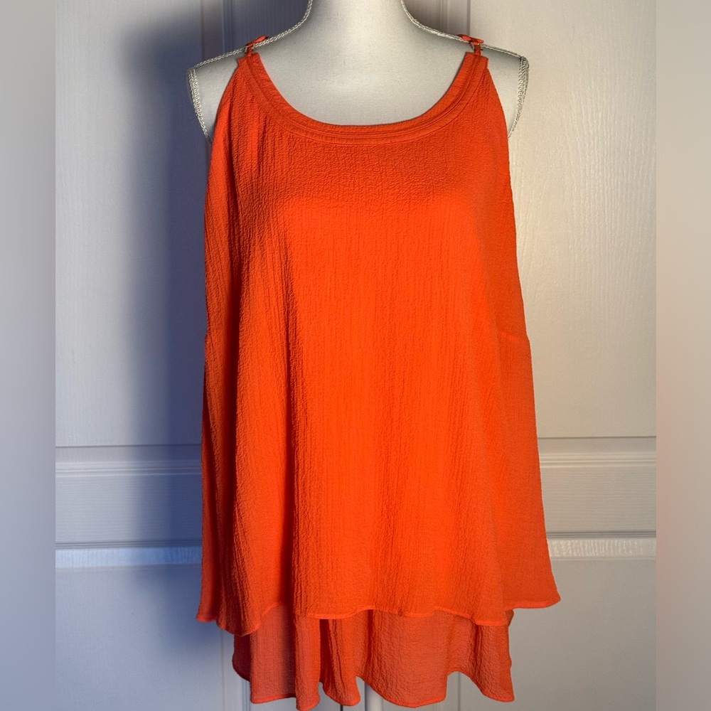 Worthington Women’s Flowy, Sleeveless Blouse 3XL Bright Orange